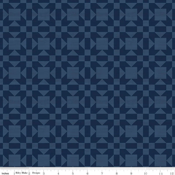 Barn Quilts Sisters Choice Fabric Collection - Quilt Blocks Blue by Riley Blake Designs