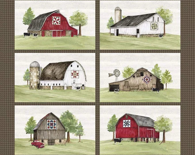 Barn Quilts Sisters Choice Fabric Collection - Placemat Panel by Riley Blake Designs
