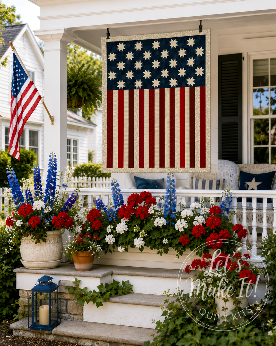 "American Valor Panel Navy Red" | Benartex Patriotic Panel fabric