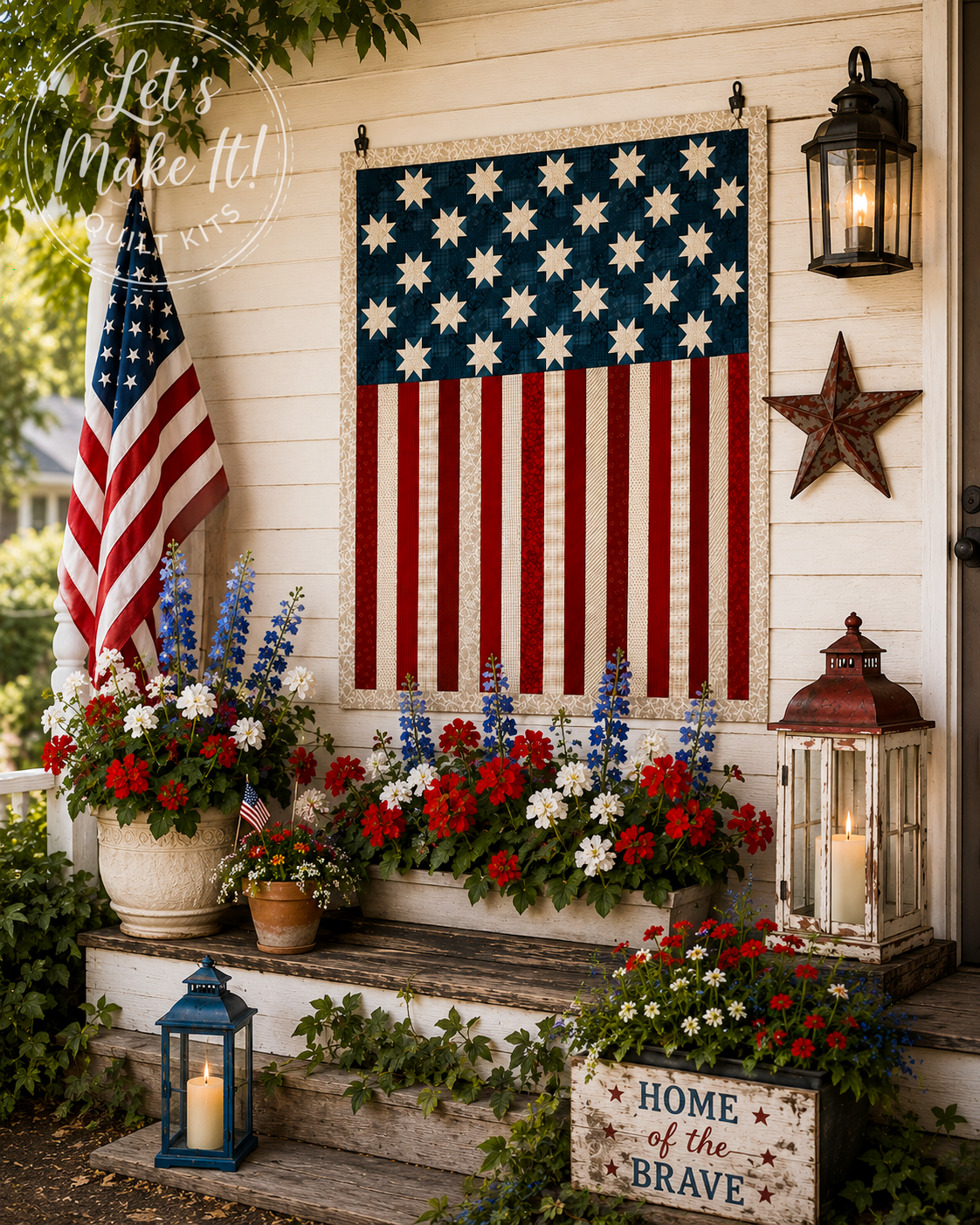 "American Valor Panel Navy Red" | Benartex Patriotic Panel