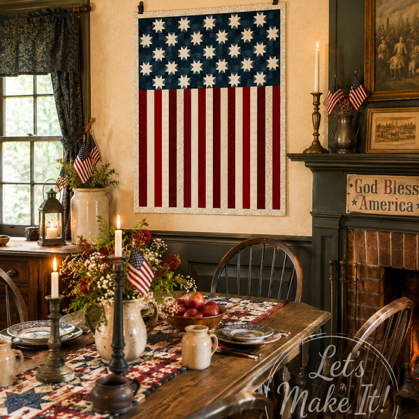 "American Valor Panel Navy Red" | Benartex Patriotic Panel