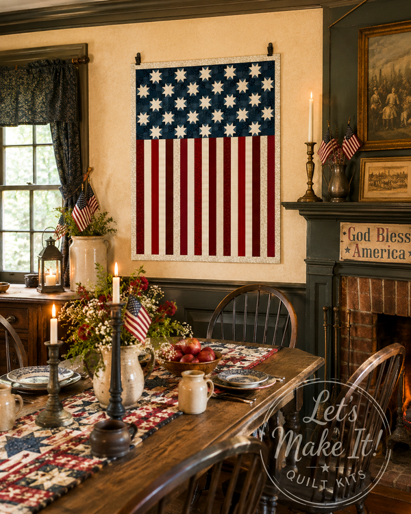 "American Valor Panel Navy Red" | Benartex Patriotic Panel