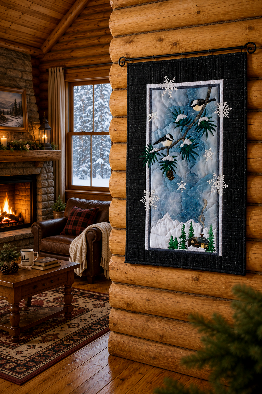Frosted Perch Quilt Kit by McKenna Ryan | Hoffman - Very Frosted Perch Quilt Kit by McKenna Ryan | Hoffman - Very