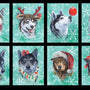 Limited Edition Santa's Siberians Holiday Fabric Panel