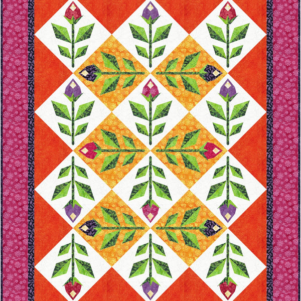Bed of Roses quilt pattern by Sue Cook of Larkspur Lane Designs