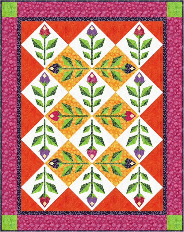 Bed of Roses quilt pattern by Sue Cook of Larkspur Lane Designs