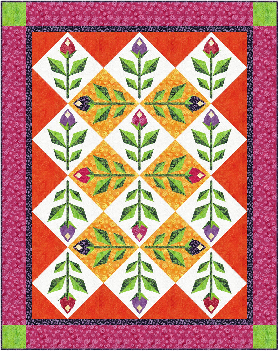 Bed of Roses quilt pattern by Sue Cook of Larkspur Lane Designs