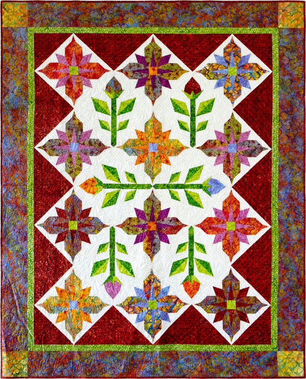 Flower Shoppe Quilt pattern by Sue Cook of Larkspur Lane Designs