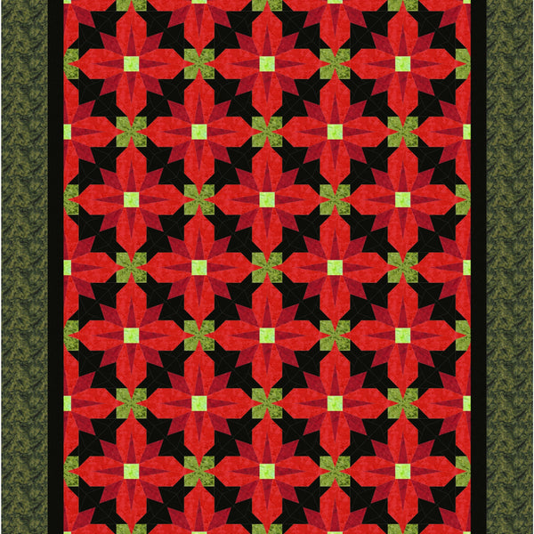 Pointsettias Bed Quilt by Sue Cook of Larkspur Lane Designs