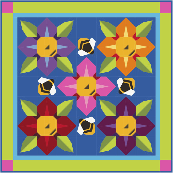 Wildflowers quilt pattern by Sue Cook of Larkspur Lane Designs