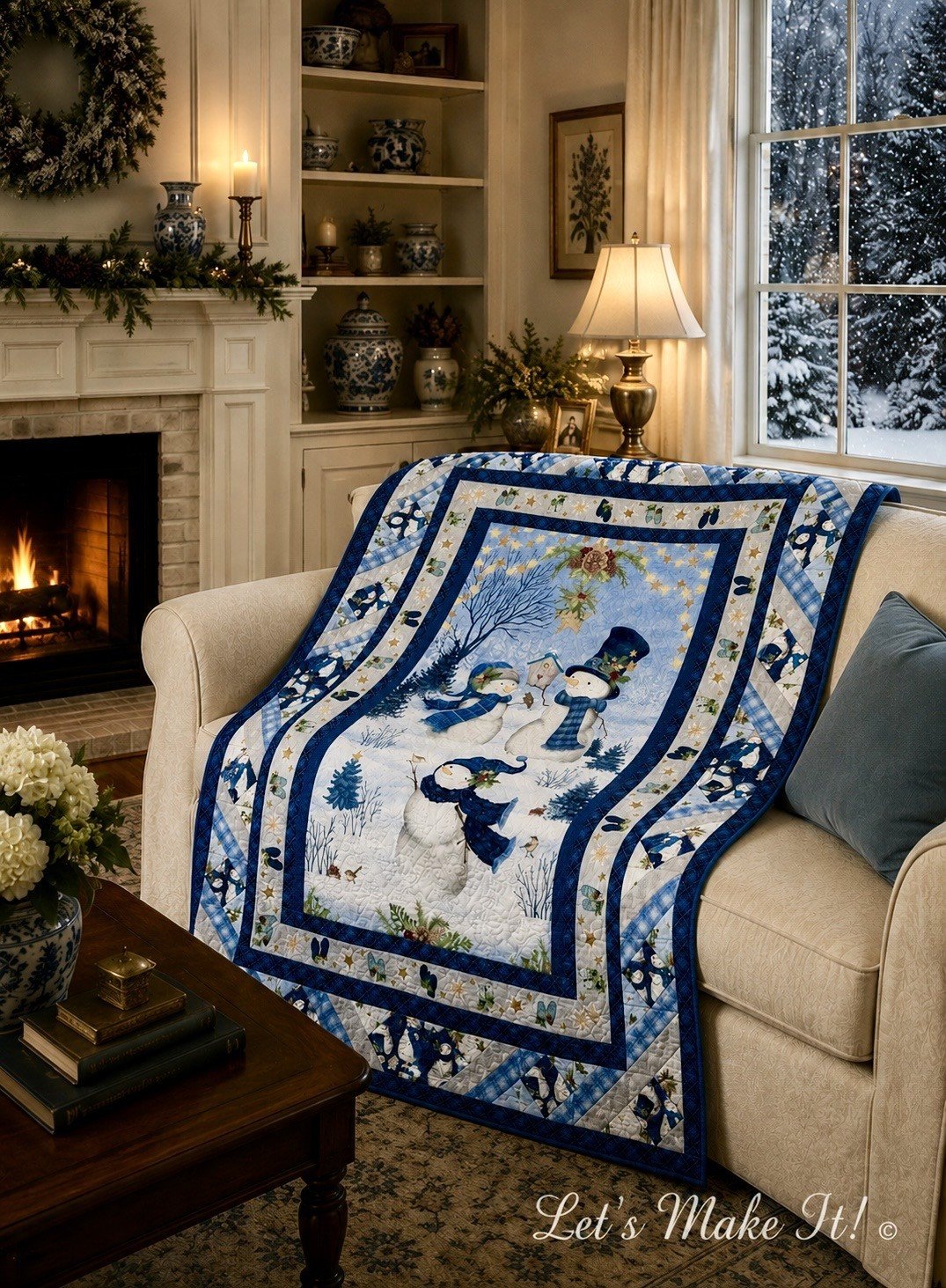 Let It Snow-Man! Throw Quilt Kit 43" x 59" | Wilmington Prints