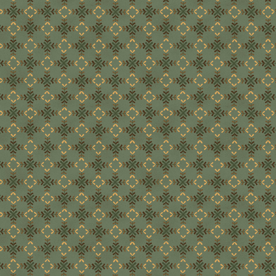 Wit & Wisdom, Diamond Blossoms-Aqua Quilting Fabric