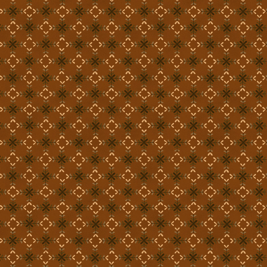 Wit & Wisdom, Diamond Blossoms-Orange Quilting Fabric