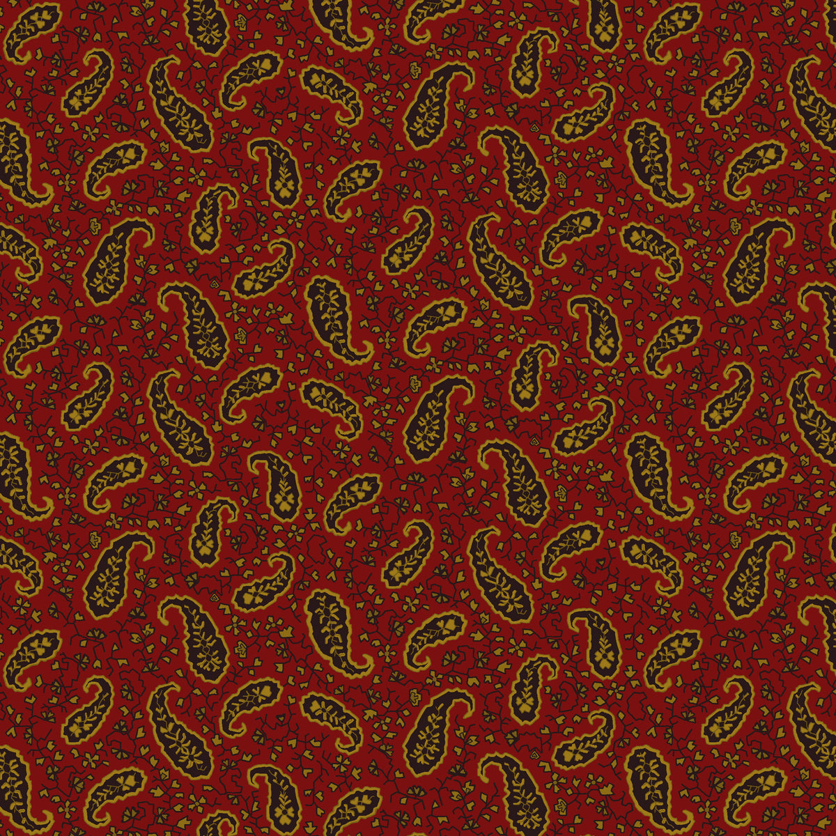 Wit & Wisdom, Vintage Paisley-Red Quilting Fabric