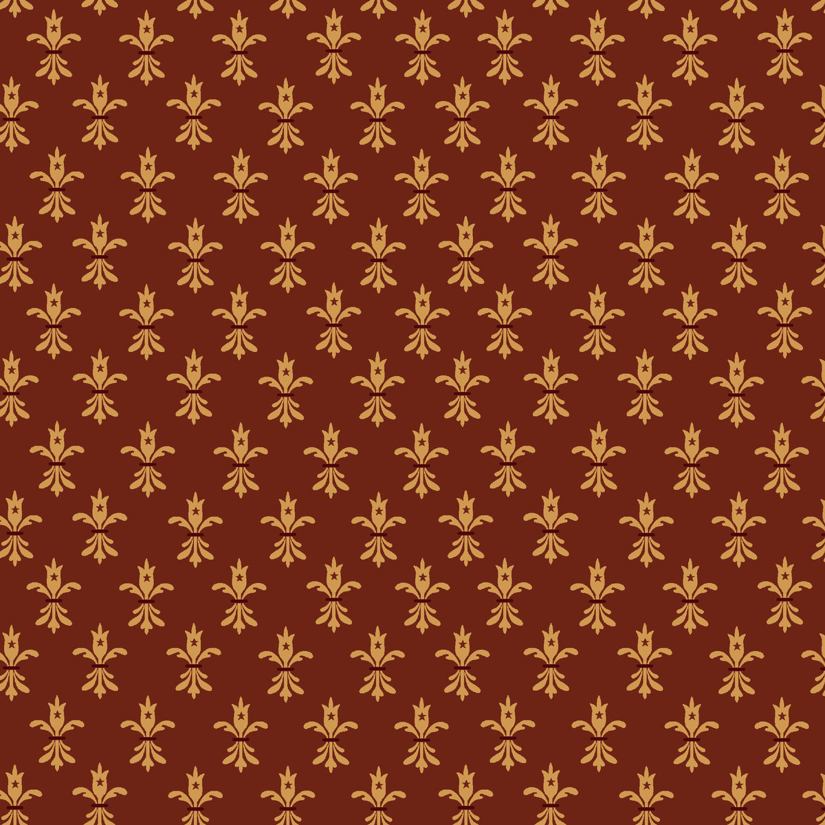 Wit & Wisdom, Fleur De Lis-Red Quilting Fabric