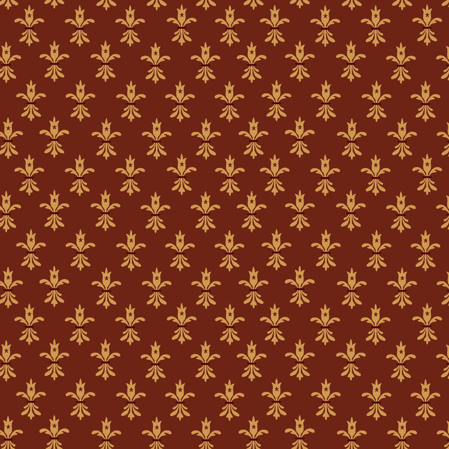 Wit & Wisdom, Fleur De Lis-Red Quilting Fabric