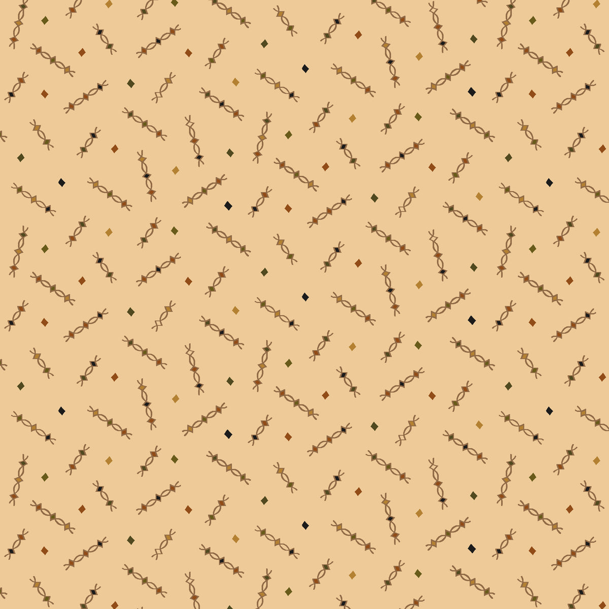 Wit & Wisdom, Egg & Dart Squiggles-Cream Quilting Fabric