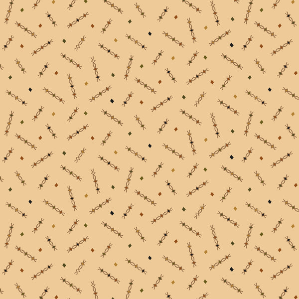Wit & Wisdom, Egg & Dart Squiggles-Cream Quilting Fabric
