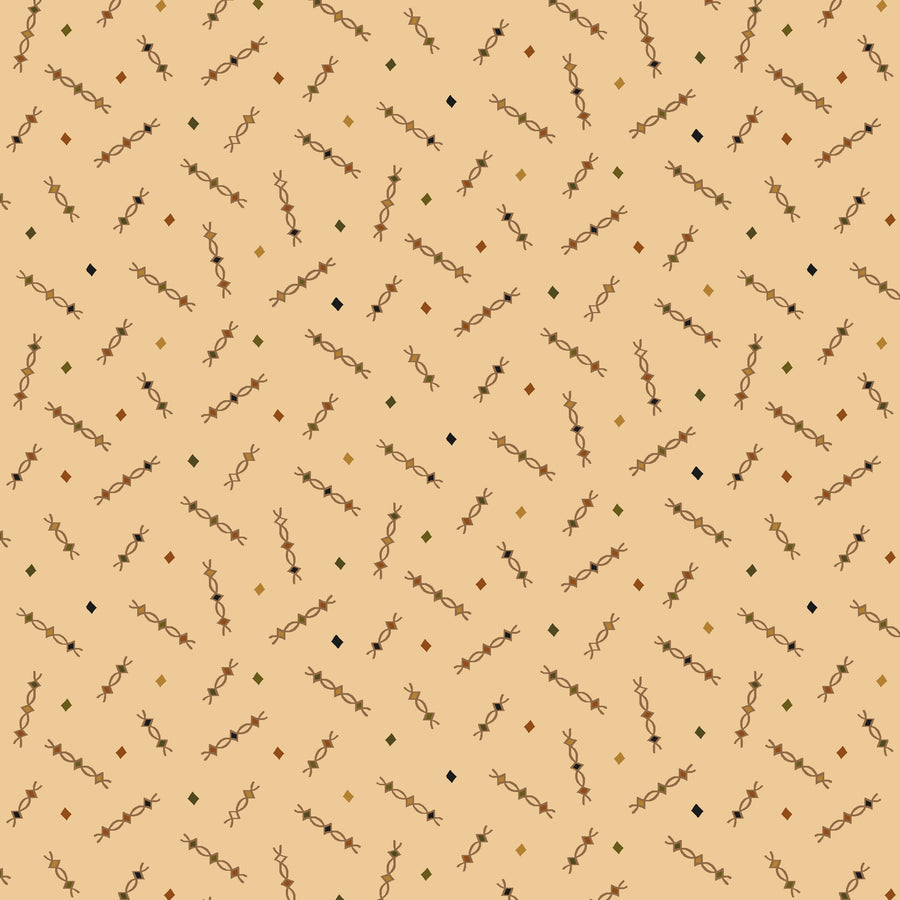 Wit & Wisdom, Egg & Dart Squiggles-Cream Quilting Fabric